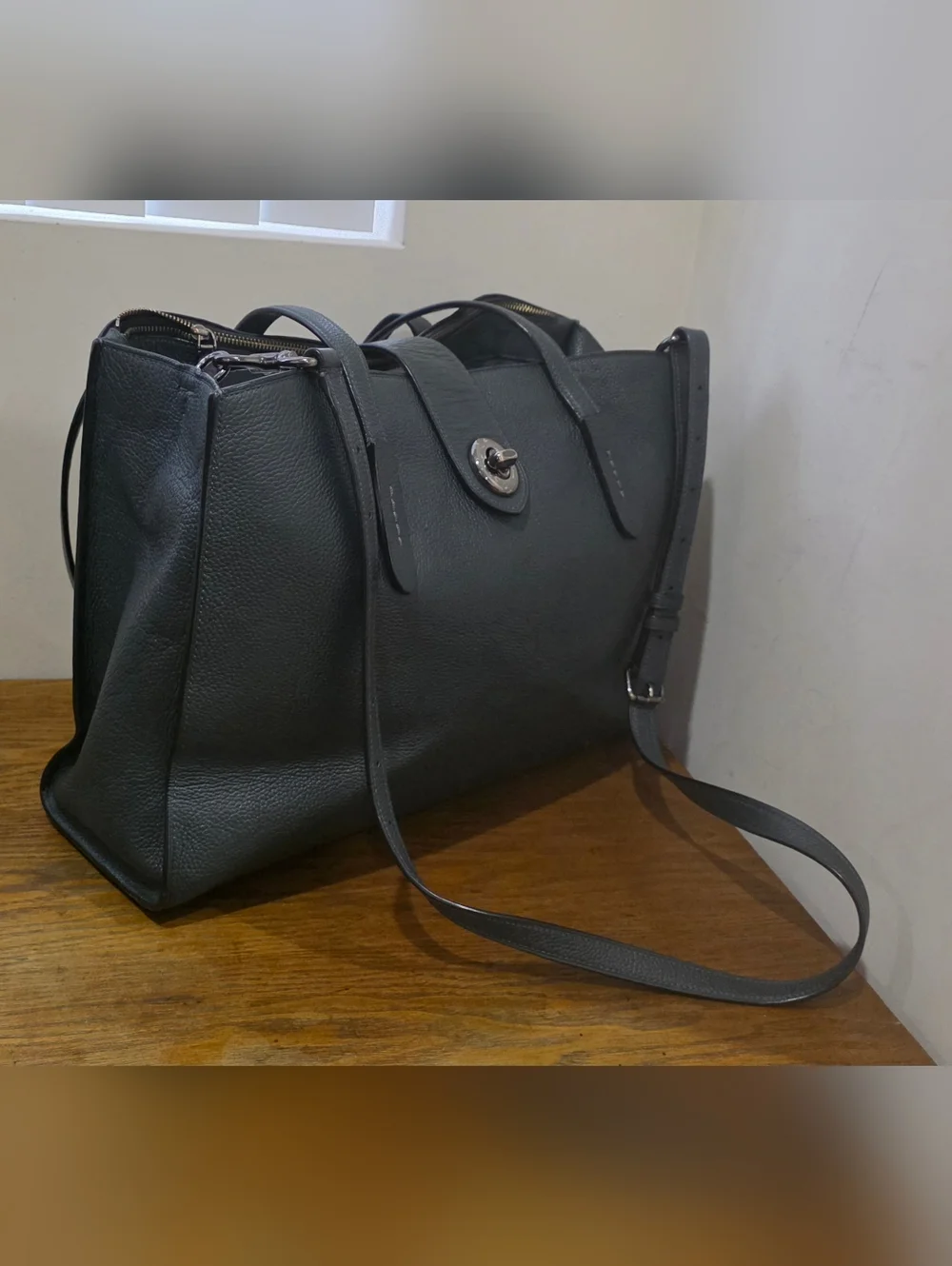 Coach Olive green Pebbled Leather Turlock Charlie carryall tote